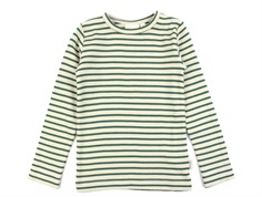 Petit Piao emerald green/dark off white striped t-shirt modal
